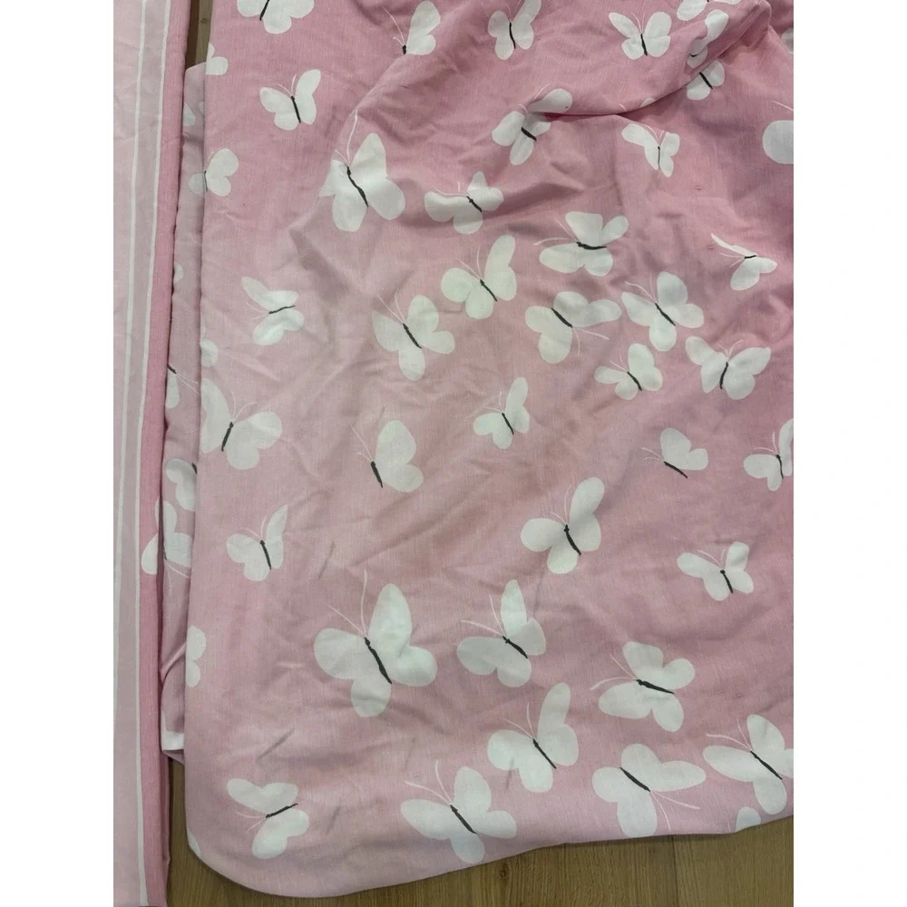 Vintage Vera Rainbow Butterfly Full Sheet Set With Pillow Cases Upcycle Boho